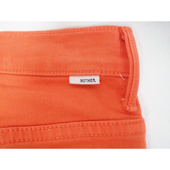 Mother Tomato Red Orange The Stunner Ankle Fray Play Date Jeans, Size 26 - Picture 8 of 15